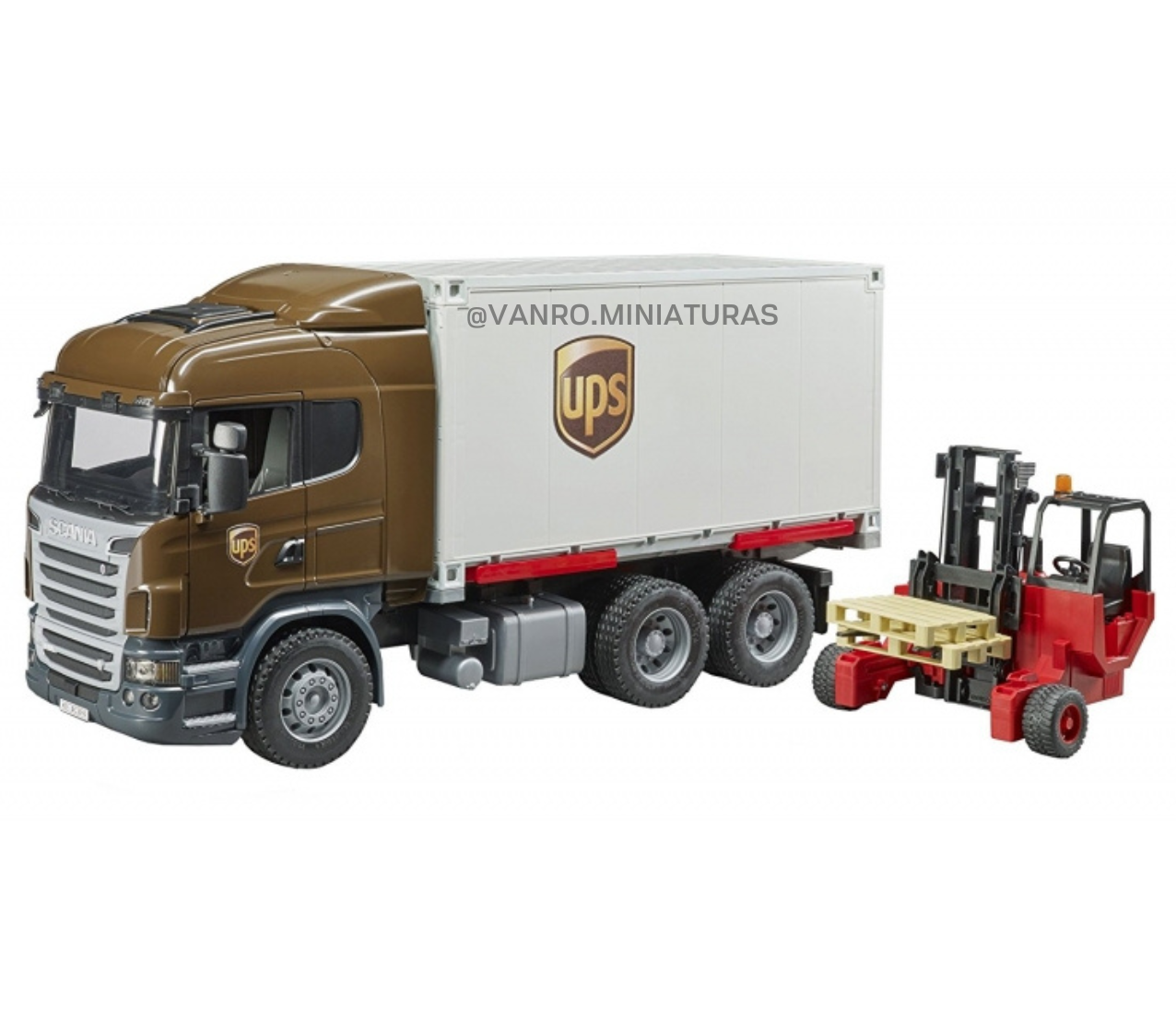 Camion Scania UPS logistics Bruder VANRO MINIATURAS