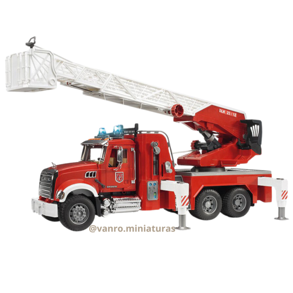Camión Bomberos Mack Granite con escalera - Bruder