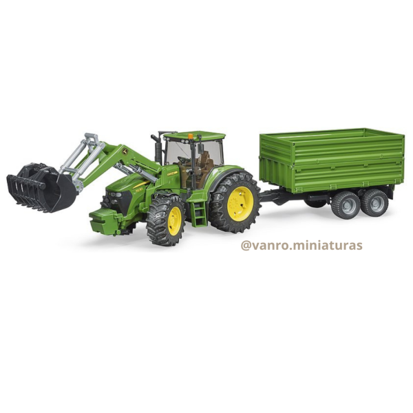 Tractor John Deere 7930 c/cargador frontal y carro de arrastre - Bruder