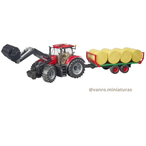 Tractor Case Ih Optum 300CVX + Remolque c/ fardos - Bruder