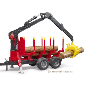 Remolque Autocargador c/ grúa de carga - Bruder