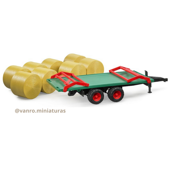 Remolque para transporte de rollos de bolos + 8 Bolos - Bruder - Imagen 2
