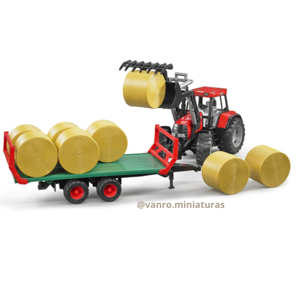 Remolque para transporte de rollos de bolos + 8 Bolos - Bruder - Imagen 4