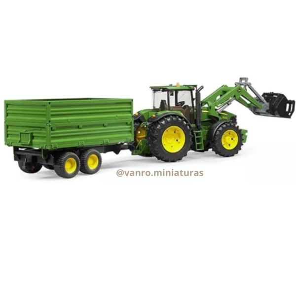 Tractor John Deere 7930 c/cargador frontal y carro de arrastre - Bruder - Imagen 3