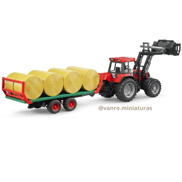 Remolque para transporte de rollos de bolos + 8 Bolos - Bruder - Imagen 3