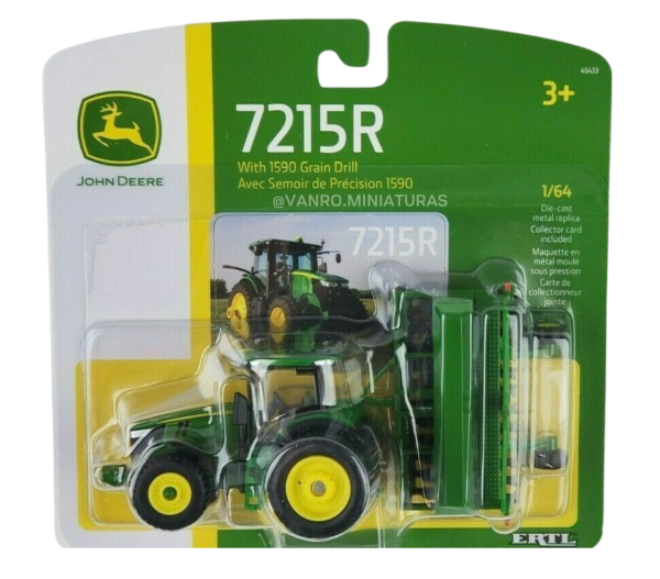 Tractor John Deere 7215R c/ equipo de arado - ERTL - Imagen 3