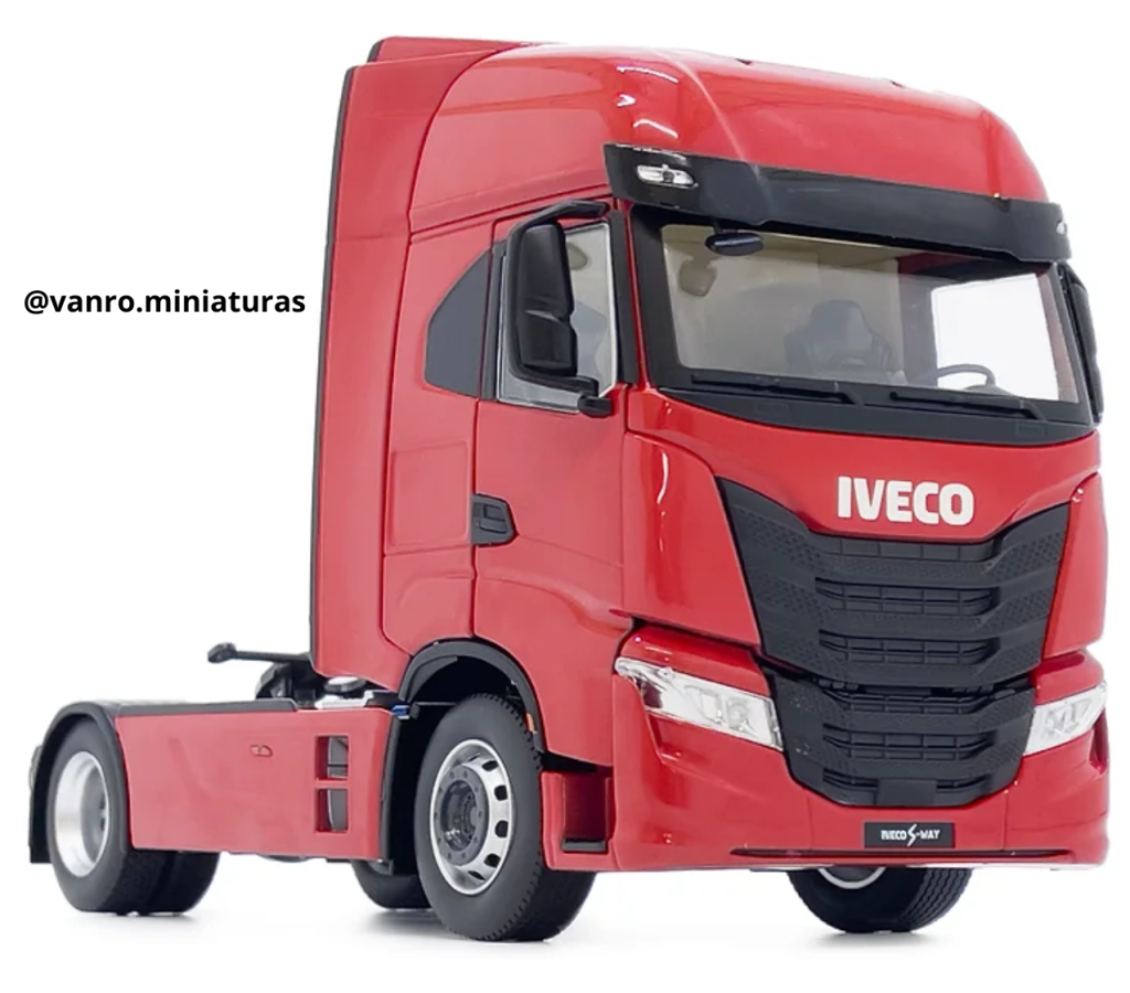 Bburago Camión IVECO S-Way 1:43 – Modelo Diecast Con Librea Naranja Y Negra, Réplica Oficial Estática Para Coleccionistas