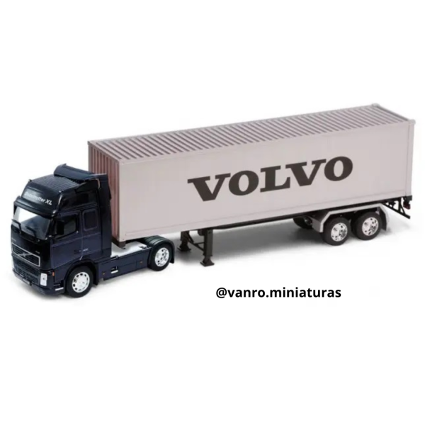 Camión Volvo FH12 4x2 azul oscuro c/trailer - Welly