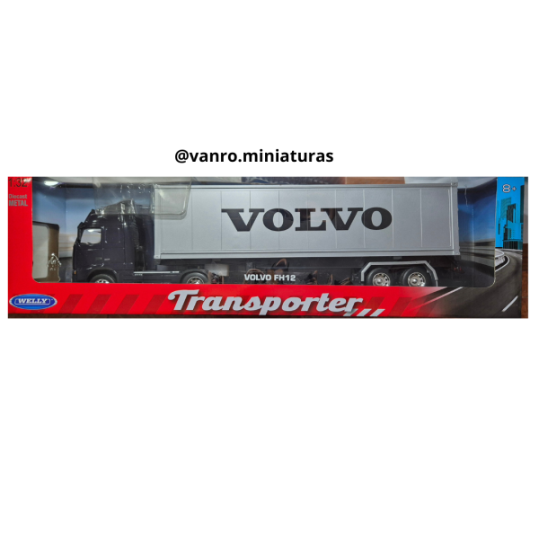 Camión Volvo FH12 4x2 azul oscuro c/trailer - Welly - Imagen 2