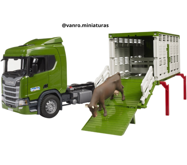 Camión Scania 560R 6×4 transporte de ganado - Bruder Toys - Imagen 2