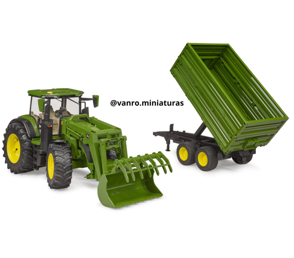 Tractor John Deere 7R 350 con carrito - Bruder Toys - Imagen 3