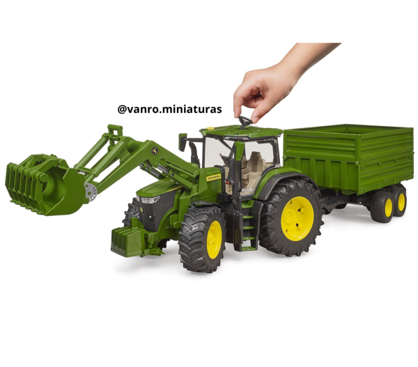 Tractor John Deere 7R 350 con carrito - Bruder Toys - Imagen 4