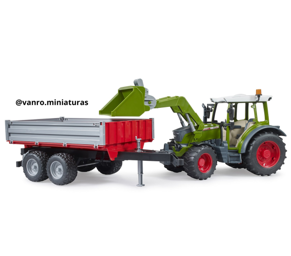 Tractor Fendt Vario 211 c/cargador frontal y remolque - Bruder Toys - Imagen 2