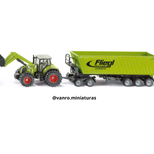 Tractor c/cargador frontal y carrito - Siku
