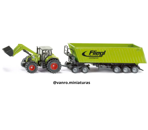 Tractor c/cargador frontal y carrito - Siku