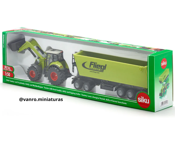 Tractor c/cargador frontal y carrito - Siku - Imagen 2