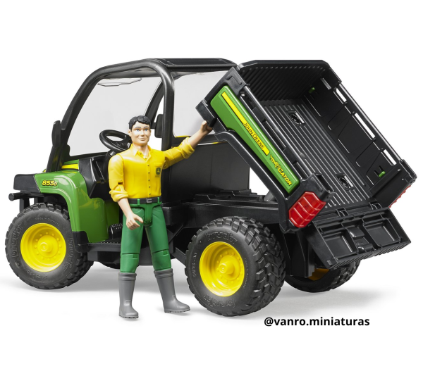Jeep John Deere Gator 855D + 1 conductor - Bruder Toys - Imagen 3