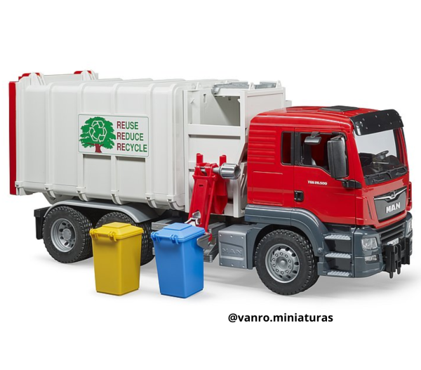 Camión de basura MAN TGS c/cargador lateral - Bruder Toys