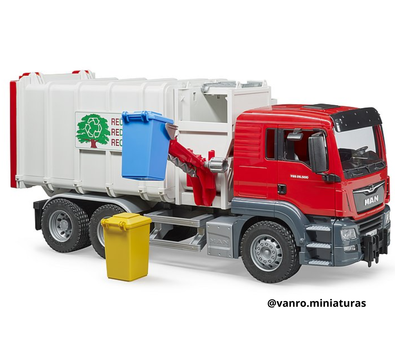 Camión de basura MAN TGS c/cargador lateral - Bruder Toys - Imagen 3