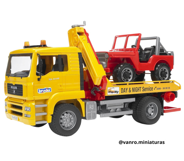 Camión MAN TGA c/ vehículo - Bruder Toys - Imagen 3