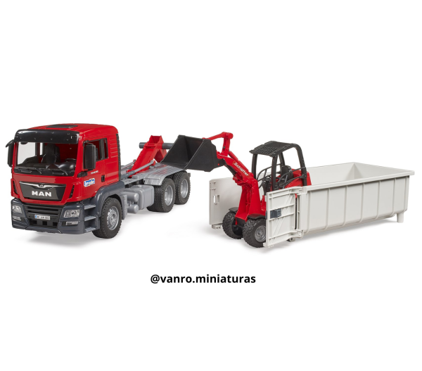 Camión MAN TGS c/ contenedor y cargador Schäffer - Bruder Toys - Imagen 2
