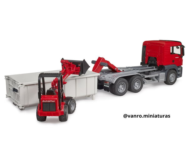 Camión MAN TGS c/ contenedor y cargador Schäffer - Bruder Toys - Imagen 3
