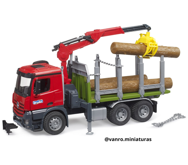 Camión maderero Mercedes Arocs c/ 3 troncos - Bruder Toys