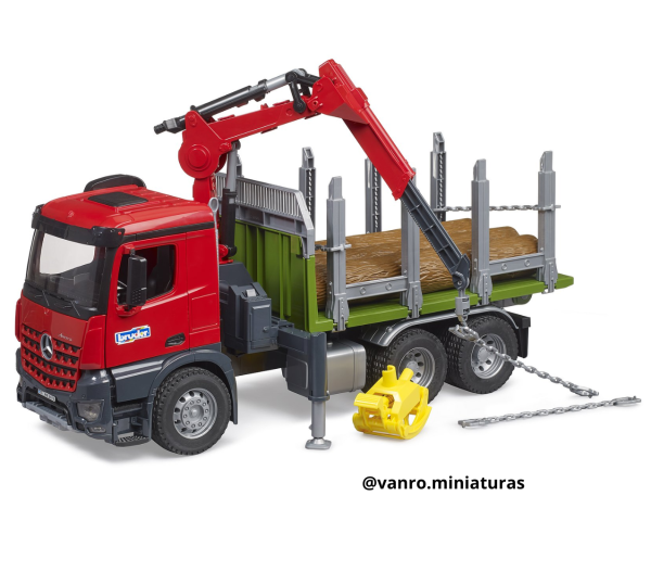 Camión maderero Mercedes Arocs c/ 3 troncos - Bruder Toys - Imagen 2