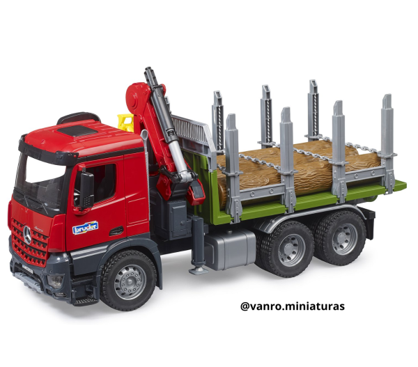 Camión maderero Mercedes Arocs c/ 3 troncos - Bruder Toys - Imagen 5