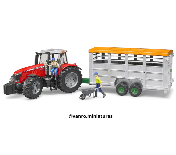 Remolque De Ganado + 1 vaca - Bruder Toys - Imagen 4