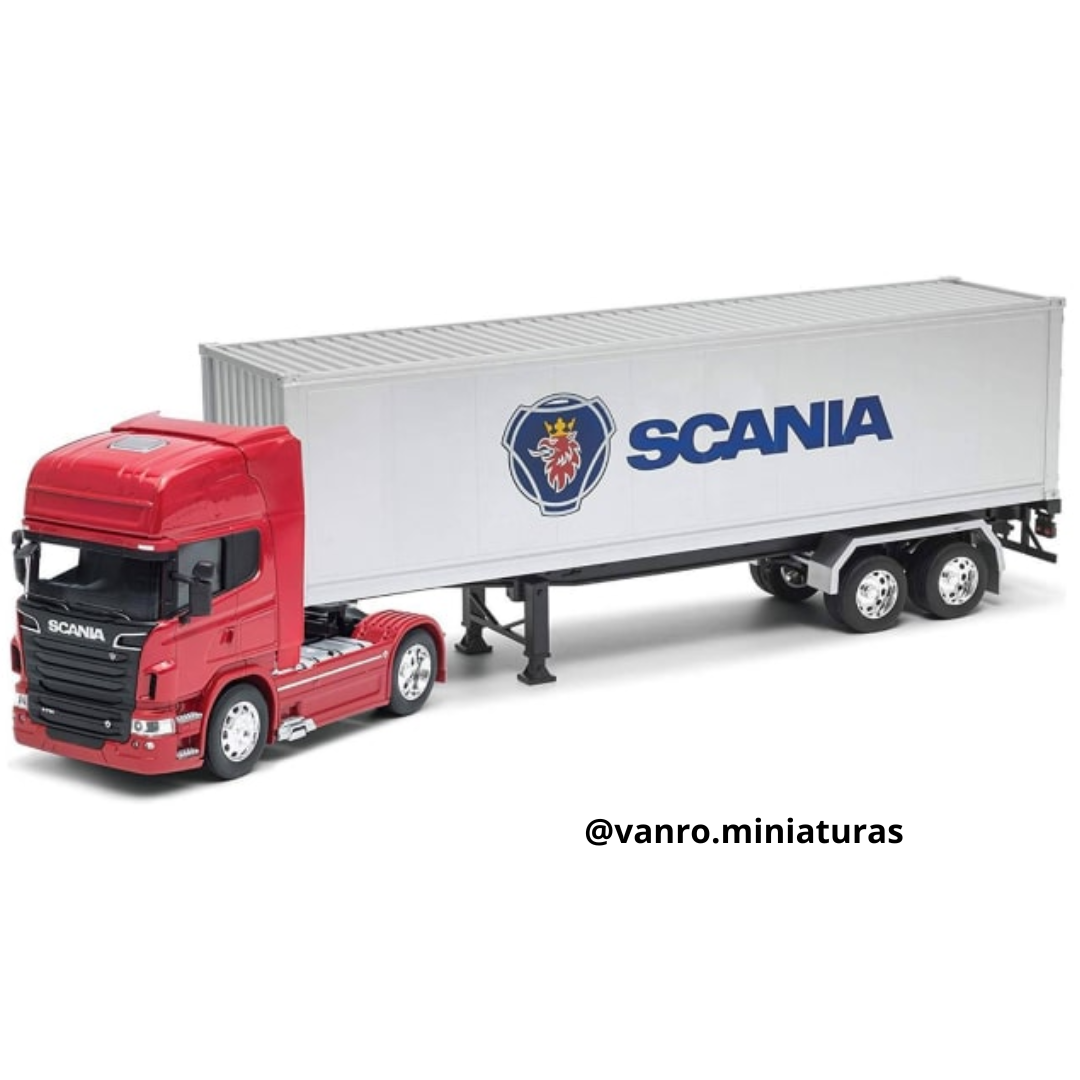 Camión Scania R730 A 4×2 rojo con semirremolque – Welly