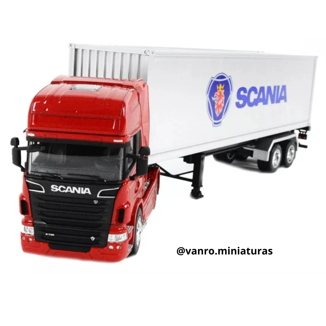 Camión Scania R730 A 4×2 rojo con semirremolque – Welly