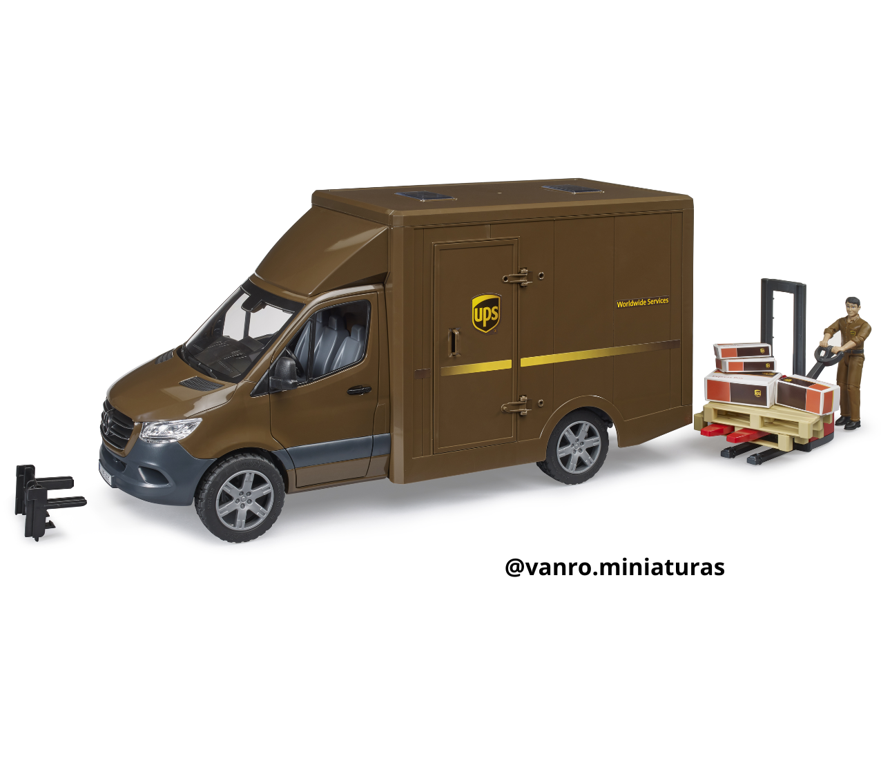 Furgón Mercedes Benz Sprinter UPS + Traspaleta – Bruder Toys