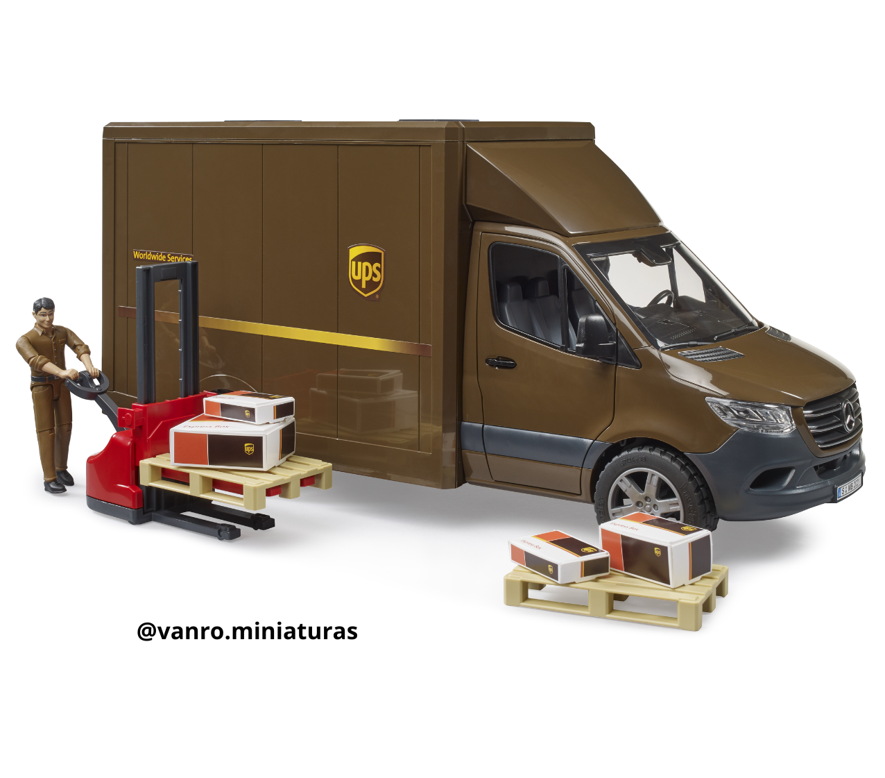 Furgón Mercedes Benz Sprinter UPS + Traspaleta - Bruder Toys - Imagen 5