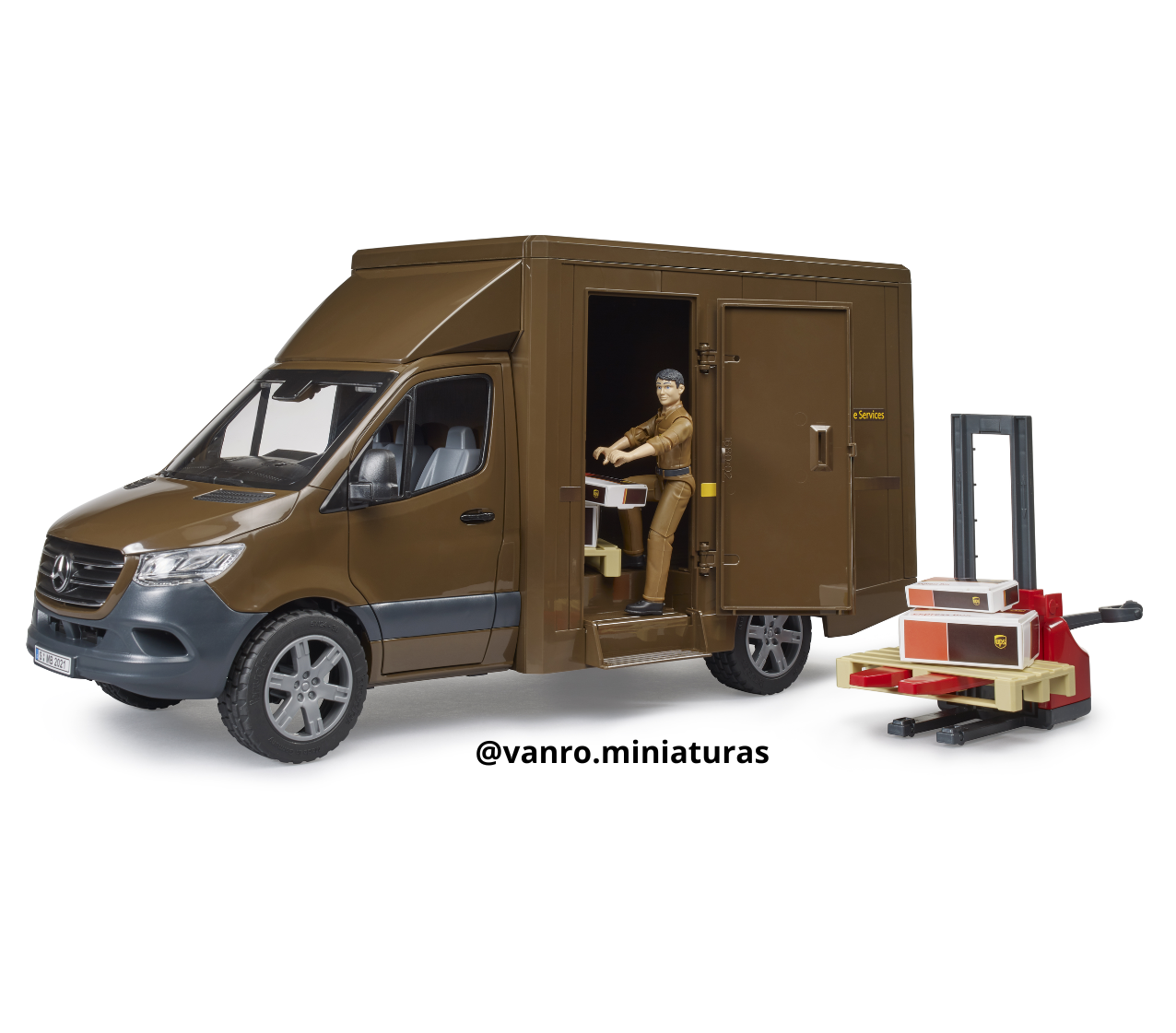 Furgón Mercedes Benz Sprinter UPS + Traspaleta - Bruder Toys - Imagen 3