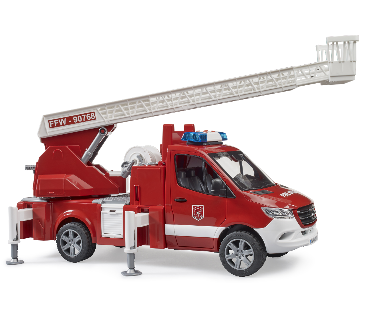 Camión de bomberos Mercedes Benz Sprinter c/escalera giratoria – Bruder Toys