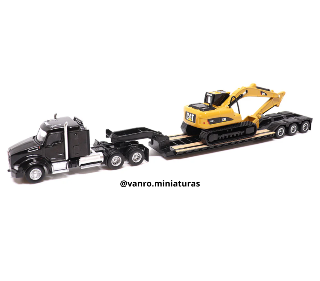 Camión Kenworth T880 Cama Baja C/Excavadora Cat. 320D L - Diecast Masters