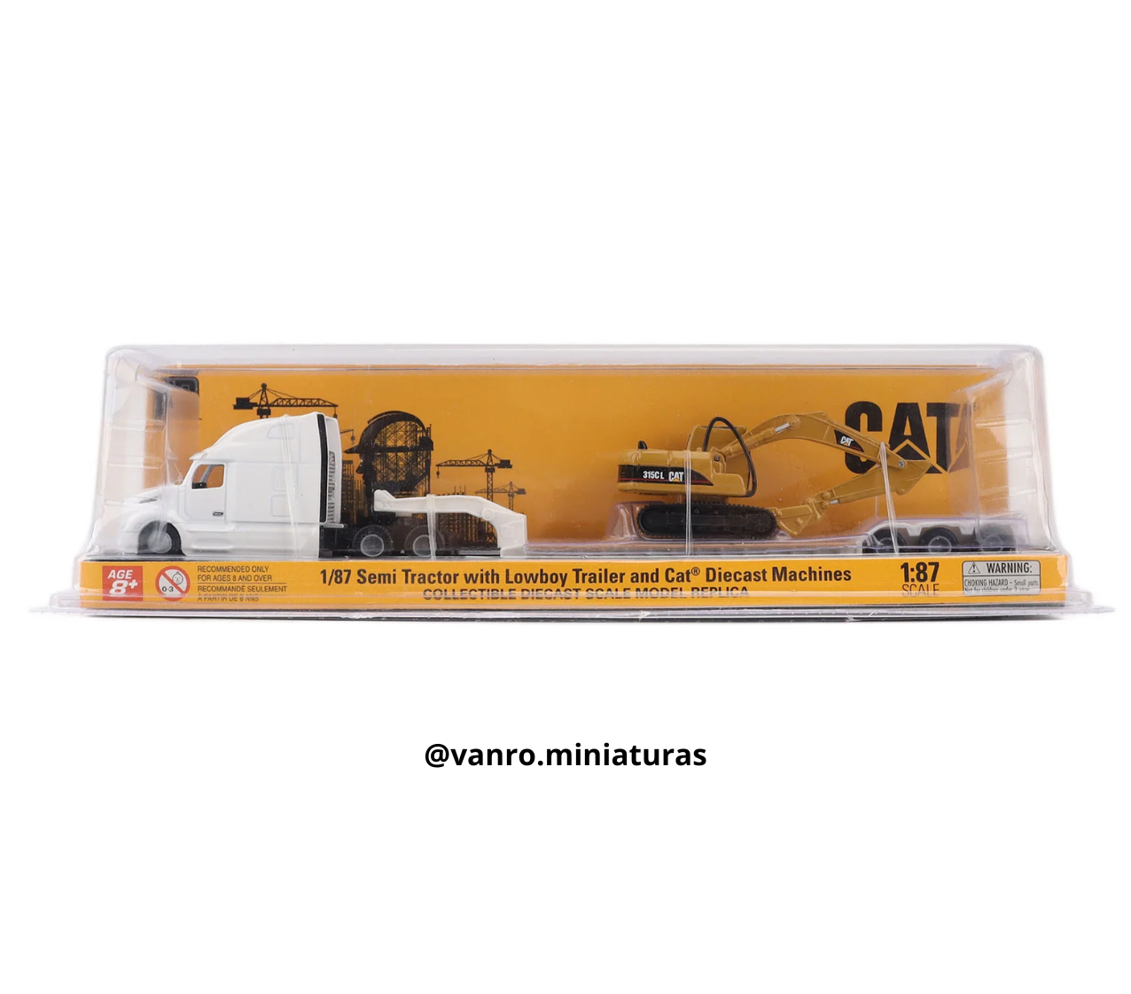 Camión Transporte Peterbilt 579 C/Cama Baja + Excavadora Cat. 315C - Diecast Masters - Imagen 4