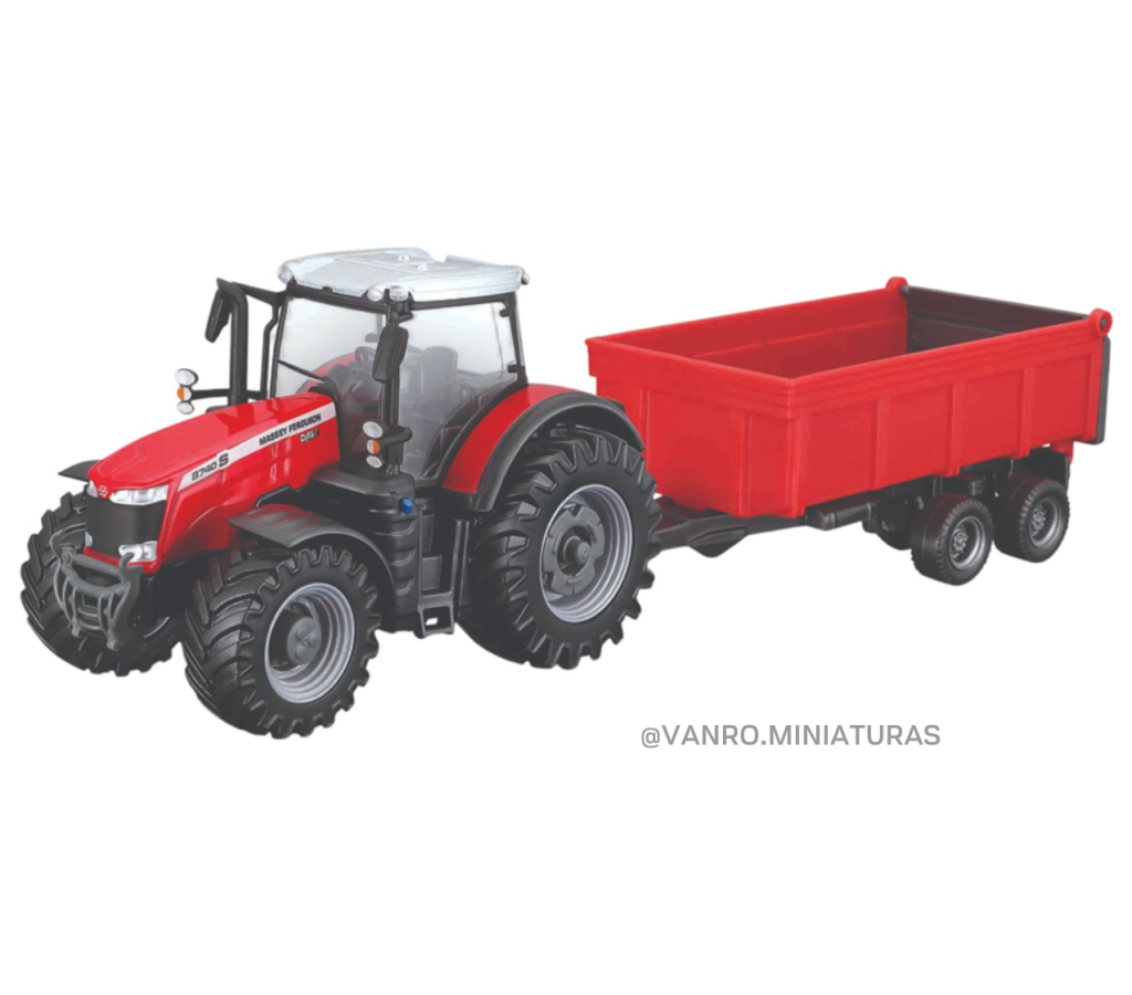 Tractor Massey Ferguson 8740S c/coloso - Bburago